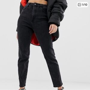 Stradivarius Organic Cotton Slim High Rise Mom Jeans with Stretch